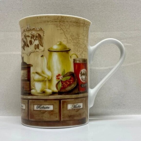 Masterpiece Collection Coffee Mug Ceramic Java Robusta Mocha Cup Vintage Look - Picture 3 of 12
